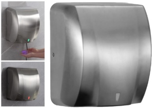 1800W Stainless Steel Hand Dryer with UV Light & Hepa-Filter